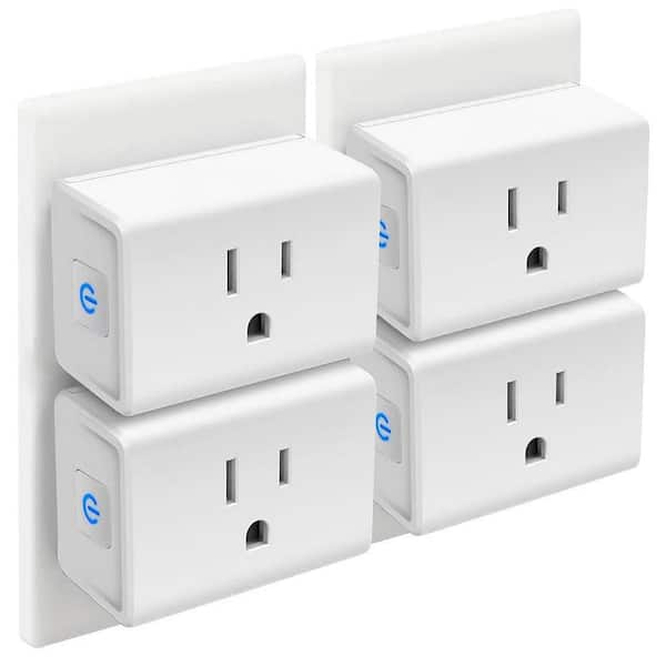 15A Mini Smart Plug 2. 4G WI-FI Outlet with Alexa, Google Home and IFTTT White 4-Pack