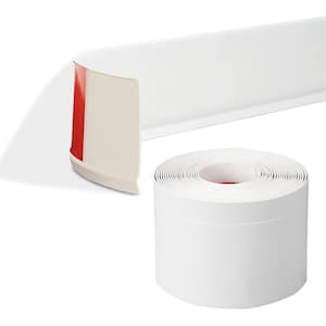 0.08 in. D x 4 in. W x 40 ft. L Self-Adhesive White PVC Flexible Baseboard Moulding Trim