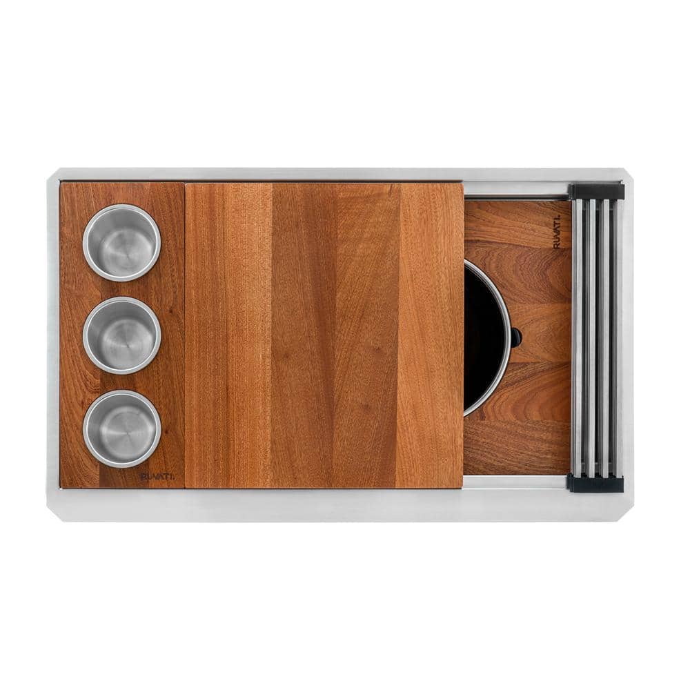 33-inch Stainless Steel Farmhouse Workstation Sink with Accessories