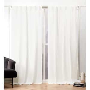 Textured Matelasse Snowflake Abstract Light Filtering Hidden Tab / Rod Pocket Curtain, 50 in. W x 108 in. L (Set of 2)