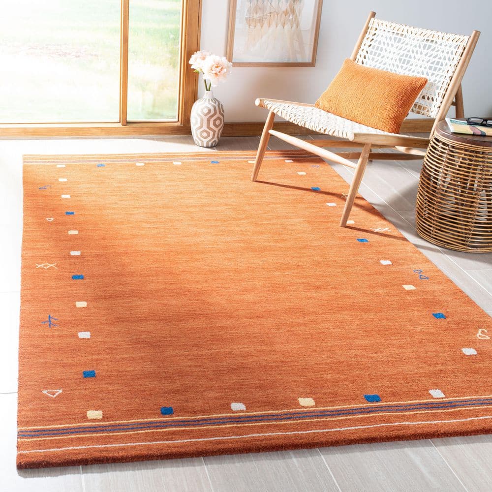 Himalaya 8 ft. x 8 ft. Square Rust Border Geometric Area Rug price history on PriceWatchPro