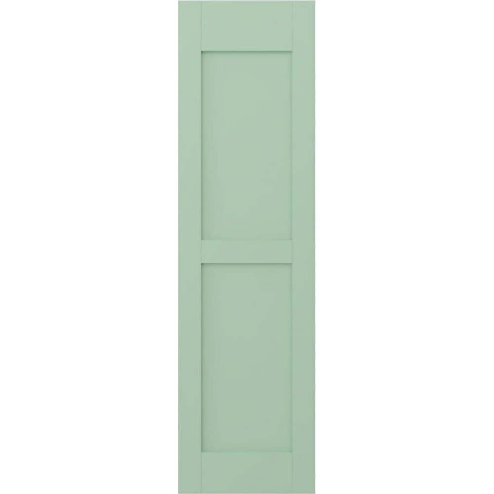 15 in. W x 49 in. H Americraft 2-Equal Flat Panel Exterior Real Wood Shutters Pair in Seaglass price history on PriceWatchPro