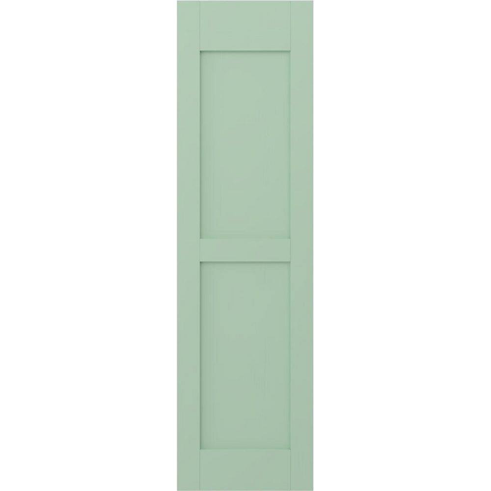 18 in. W x 64 in. H Americraft 2-Equal Flat Panel Exterior Real Wood Shutters Pair in Seaglass price history on PriceWatchPro