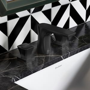 Monaco 8 in. Widespread Double Handles Bathroom Faucet in Matte Black