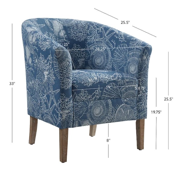 blue pattern club chair