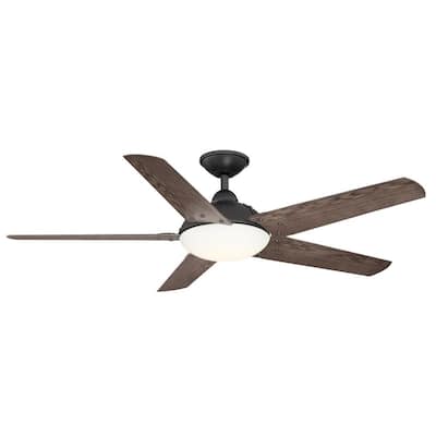 Draper 54 in. LED Outdoor Natural Iron Ceiling Fan with Remote Control