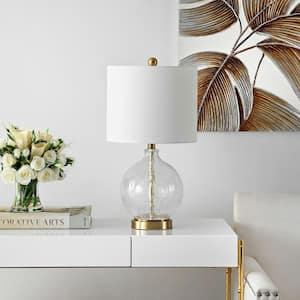 Lovell 23 in. Clear Table Lamp with White Shade