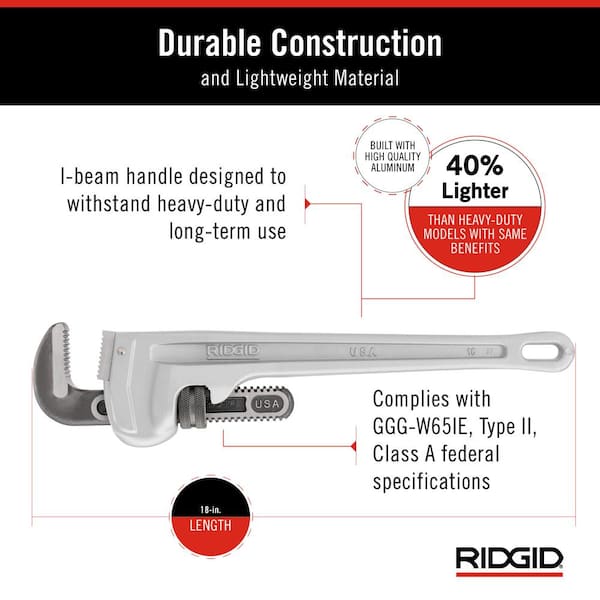 Ridgid® Aluminum Pipe Wrench