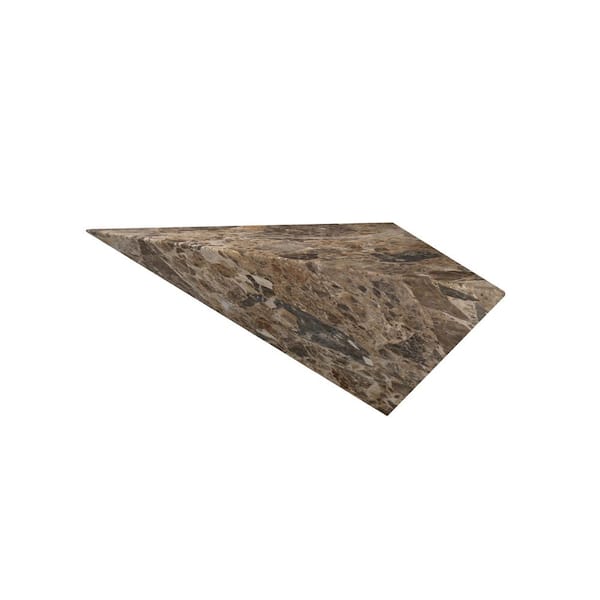FlexStone 14 in. L x 27 in. W x 14 in. H Floating Corner Seat in Breccia Paradiso