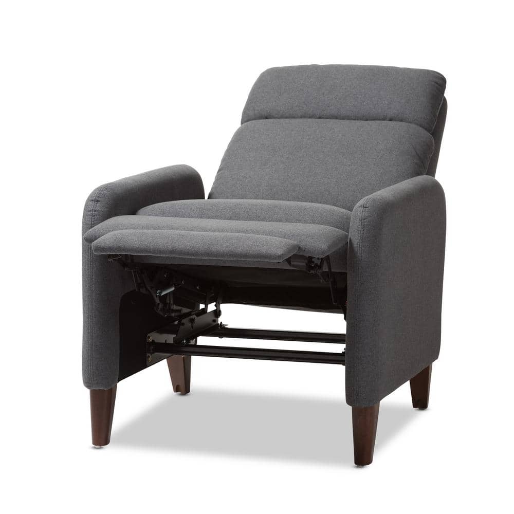 Casanova Mid-Century Modern Gray Fabric Recliner Chair