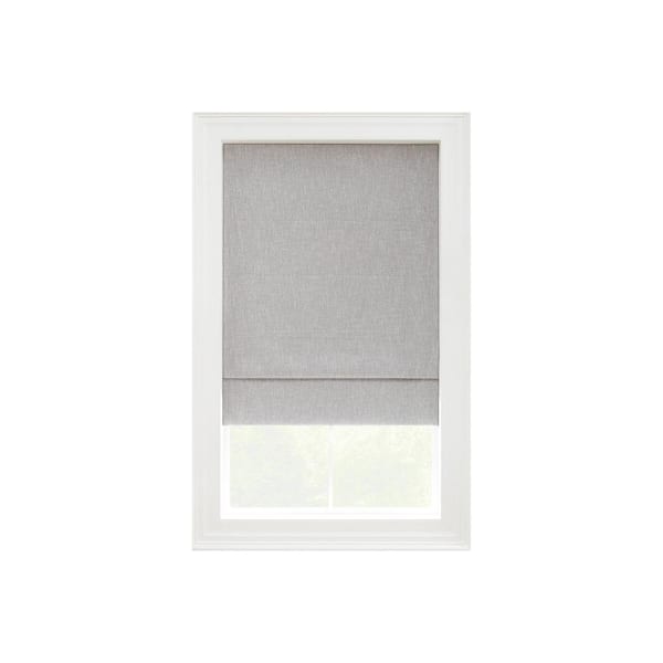 Eclipse Drew Smoke Cordless 100% Blackout Polyester Roman Shade 23 in. W x 64 in. L