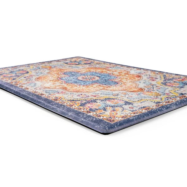Multi Distressed Bohemian Vintage 18 in. x 30 in. Anti Fatigue Standing Mat