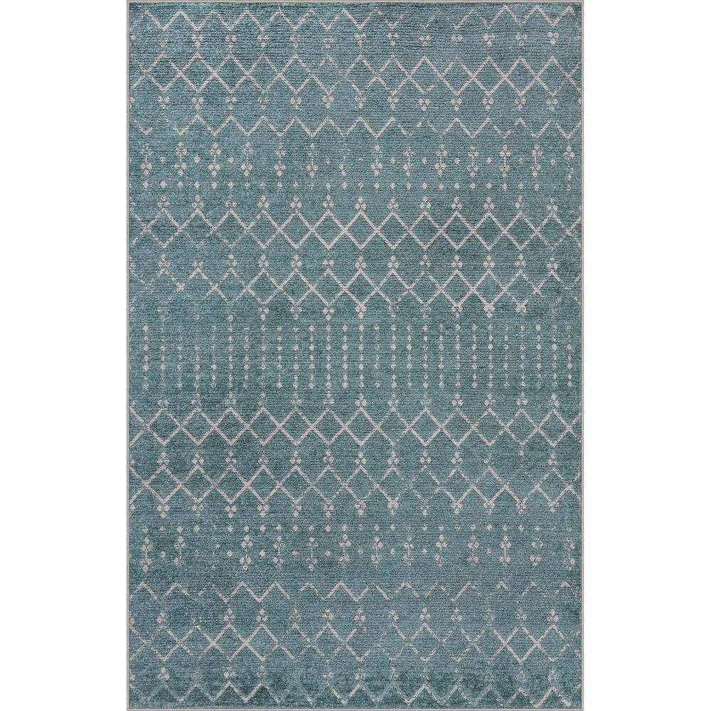 Leila Moroccan Diamond Trellis Machine-Washable Teal/Ivory 5 ft. x 8 ft. Area Rug price history on PriceWatchPro