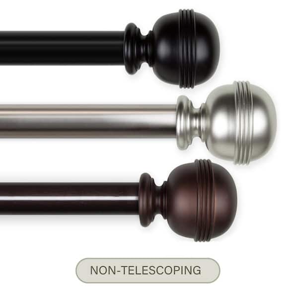 EMOH Jovelle 6 ft. Non-Adjustable Custom Cut Single Curtain Rod 1.5 in. Diameter in Cocoa with Finial