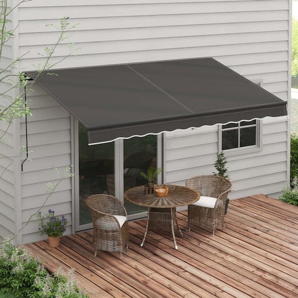 12 ft. W x 10 ft. D Retractable Awning, 280 gsm UV Resistant