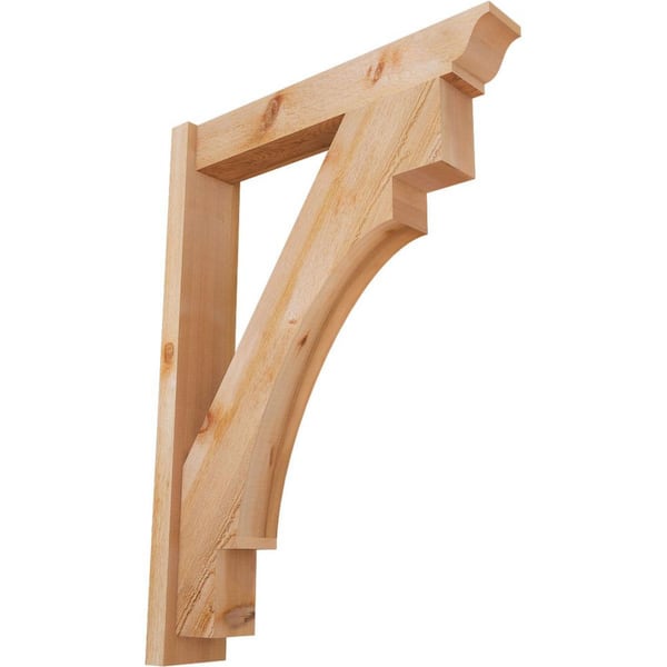 Ekena Millwork 6 in. x 42 in. x 30 in. Merced Traditional Rough Sawn Western Red Cedar Outlooker