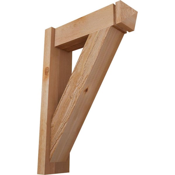 Ekena Millwork 6 in. x 28 in. x 20 in. Western Red Cedar Traditional Arts and Crafts Rough Sawn Outlooker