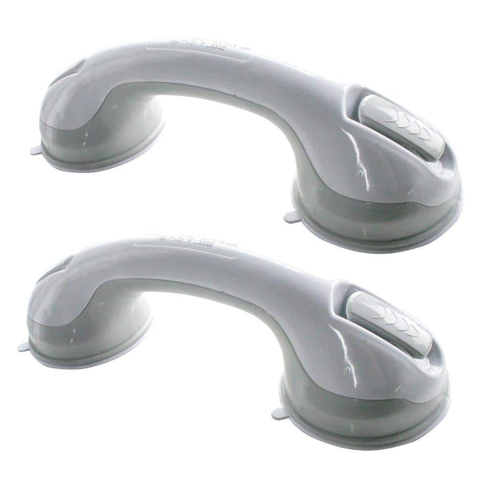 Dyiom Suction Cup Grab Bars Showers, Length in. 16 .5, x Dia. in 3.75, Concealed Screw, Shower Grab Bar, in White