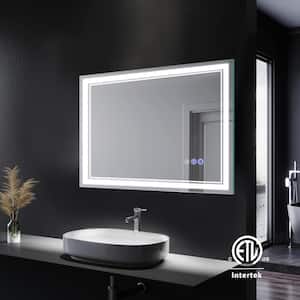 40 in. W x 32 in. H Rectangular Large Frameless Anti-Fog Bright Front LED Light Wall Mounted Bathroom Vanity Mirror