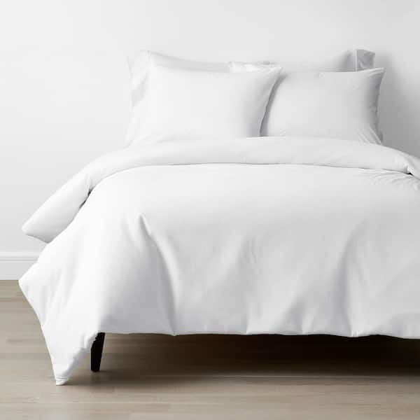 Company Cotton 2-Piece White T-Shirt Soft Jersey Knit Twin XL Duvet Cover Set
