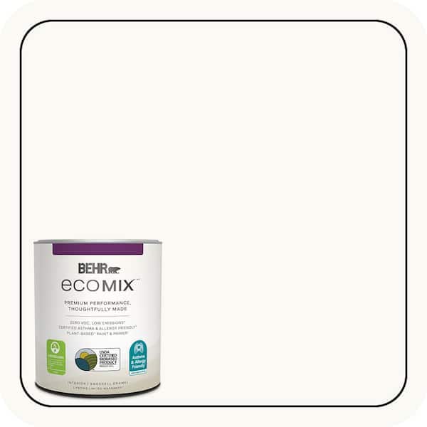 ECOMIX 1 qt. #PR-W15 Ultra Pure White Eggshell Enamel Plant-Based Interior Paint & Primer