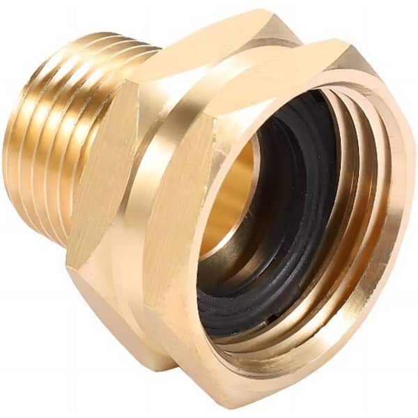 Cubilan Brass Garden Hose Adapter, 3/4 in. GHT Female x 1/2 in. NPT Male  Connector, GHT to NPT Adapter Brass Fitting, Brass B087GKPMVG - The Home  Depot