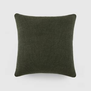 Washed and Distressed Cotton 20 in. x 20 in. Décor Throw Pillow in Navy