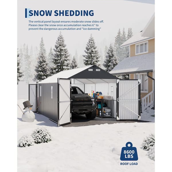 Garvee 12 ft. x 20 ft. Heavy-Duty Metal Carport with Steel Roof