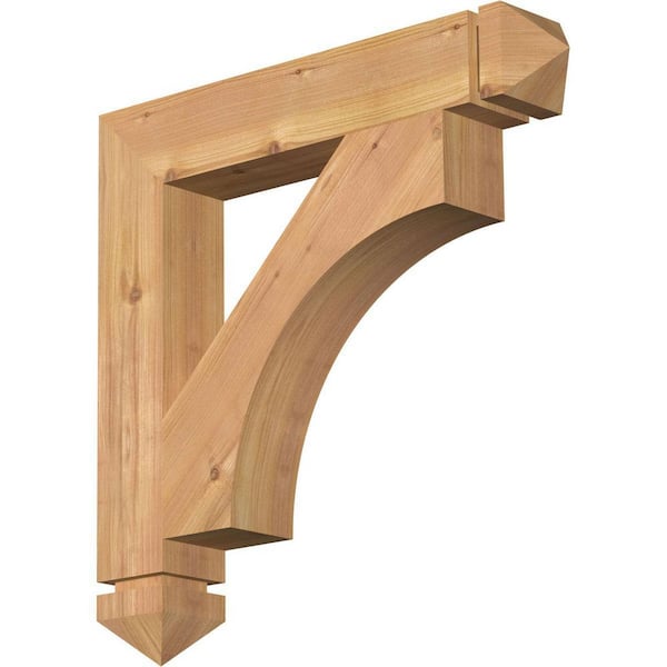 Ekena Millwork 3.5 in. x 22 in. x 22 in. Western Red Cedar Westlake Arts and Crafts Smooth Bracket
