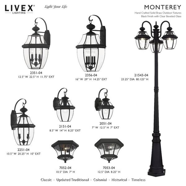 Livex Lighting Monterey 60-Watt 21.5-in Bronze Traditional Post Light Livex Lighting Monterey 60-Watt 21.5-in Bronze Traditional Post Light