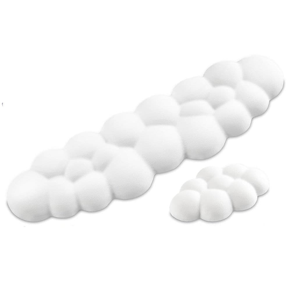 Cloud Wrist Rest Keyboard Pad Set PU Leather Memory Foam Arm Rest Palm Support PC Gaming Office Desk Accessories White price history on PriceWatchPro