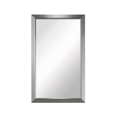 Hampton 15-3/4 in. W x 25-1/2 in. H x 5 in. D Framed Recessed 3-Shelf Bathroom Medicine Cabinet in Satin Nickel Hampton 15-3/4 in. W x 25-1/2 in. H x 5 in. D Framed Recessed 3-Shelf Bathroom Medicine Cabinet in Satin Nickel