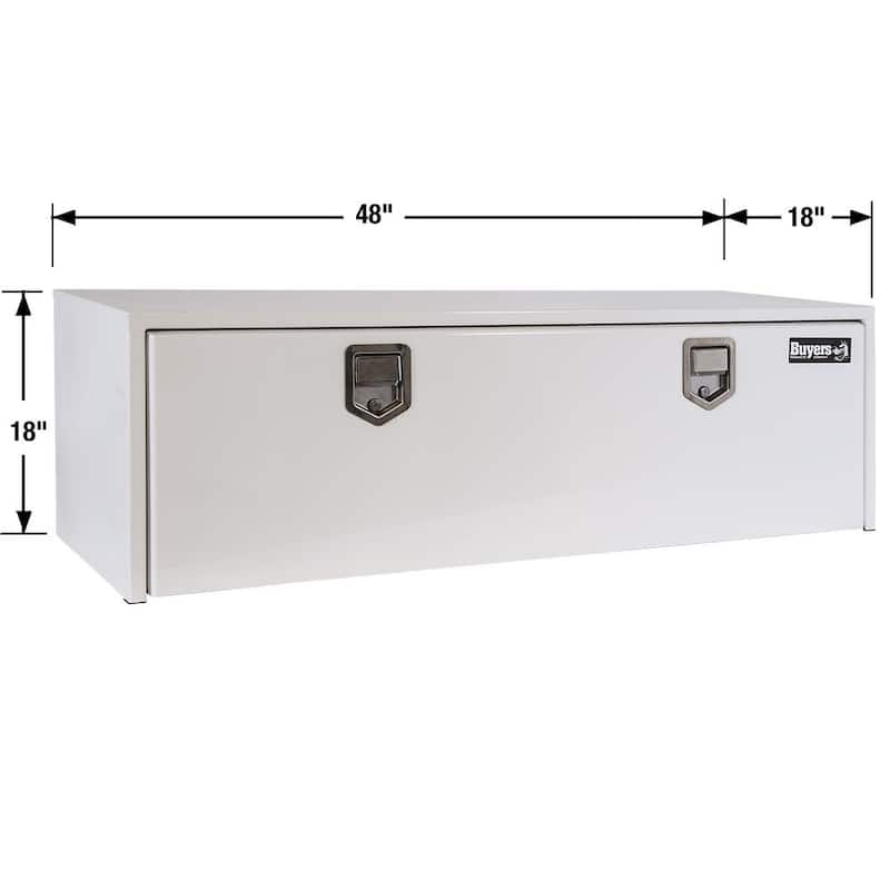 18 in. x 18 in. x 48 in. White Steel Underbody Truck Tool Box