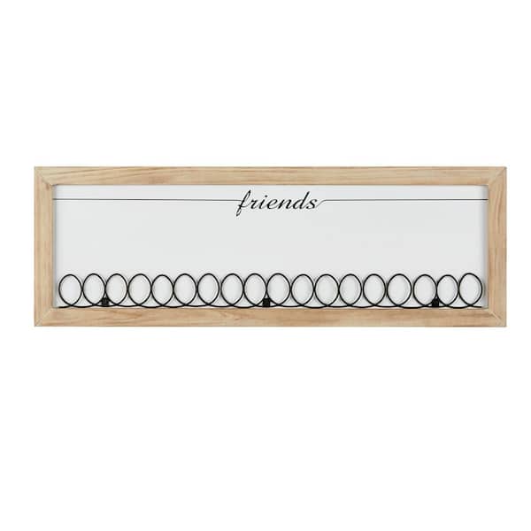 StyleWell Antiqued Wood Framed Friends Wall Art and Picture Holder 10 in. H x 30 in. W