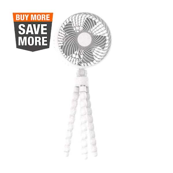 5 in. Mini Portable Personal Octopus Clip on Fan in White