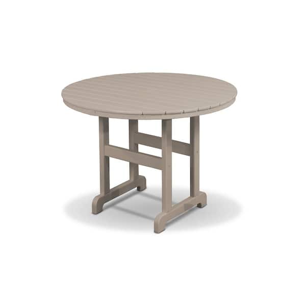 Trex Outdoor Furniture Monterey Bay 36 in. Sand Castle Round Patio Dining Table