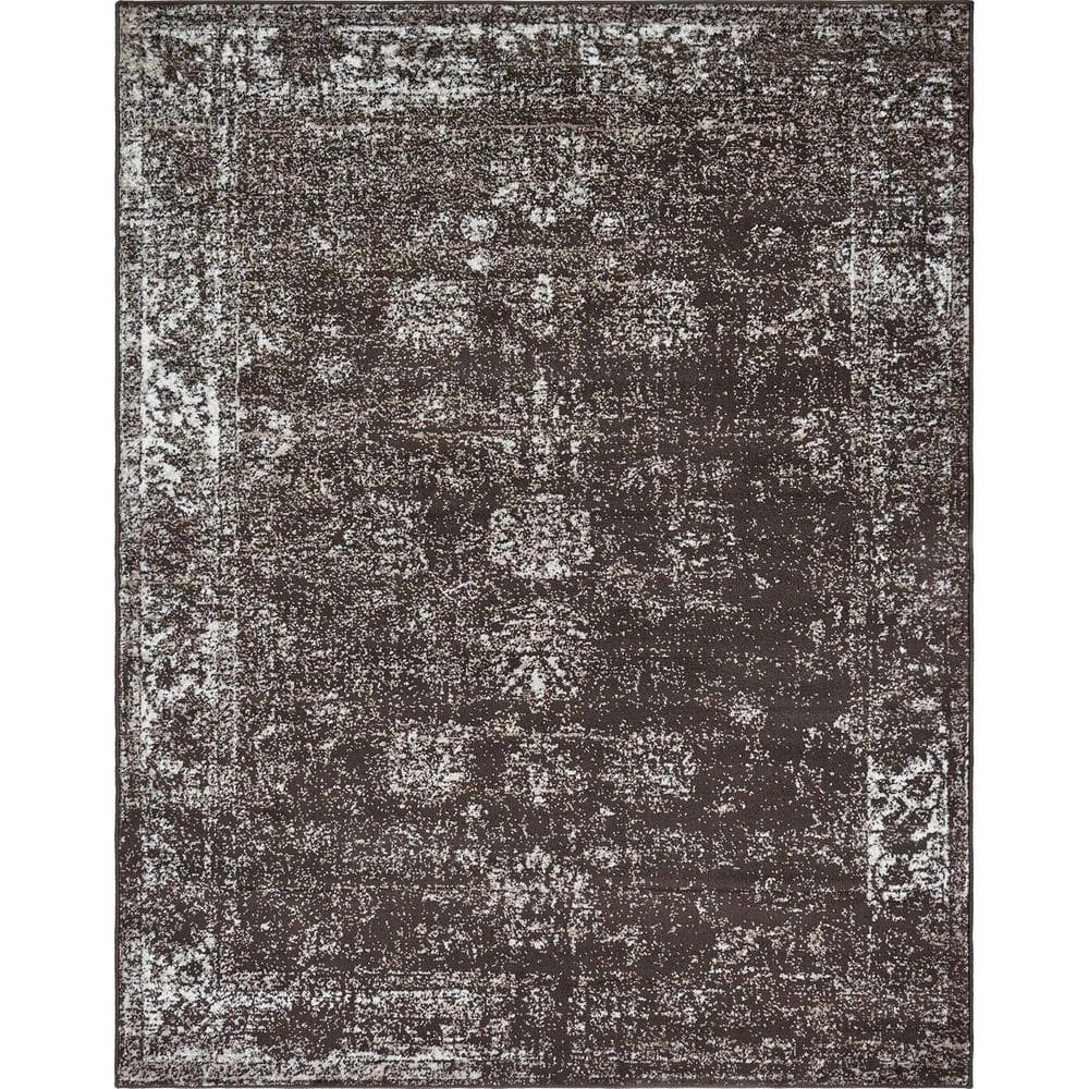 Brown 8 ft. x 10 ft. Polypropylene Oriental Indoor Area Rug