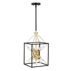 Light Pro 10 in. 9-Light Modern Gold and Black Finish Farmhouse chandelier