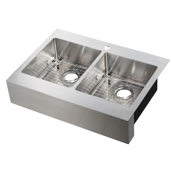 33 inch Flush Mount Medium Single Bowl Stainless Steel Kitchen Sink