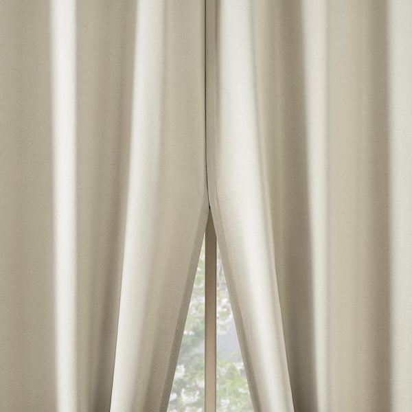 No. 918 Brandon Magnetic Closure Cream Polyester 54 in. W x 63 in. L Grommet Room Darkening Curtain (Double Panel)