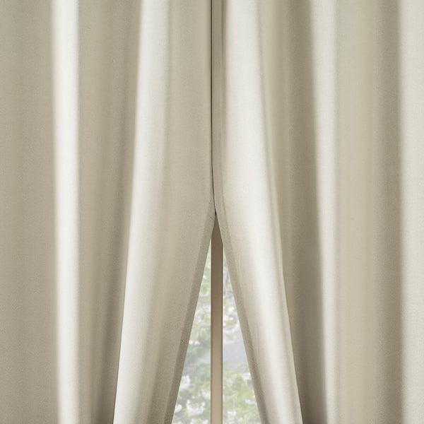 No. 918 Brandon Magnetic Closure Cream Polyester 54 in. W x 96 in. L Grommet Room Darkening Curtain (Double Panel)
