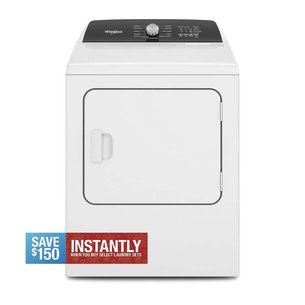 7 cu. ft. White Electric Top Load Moisture Sensing Dryer with Steam