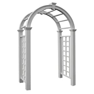 94 in. x 30 in. Vinyl, Nantucket Deluxe Arbor with Gate