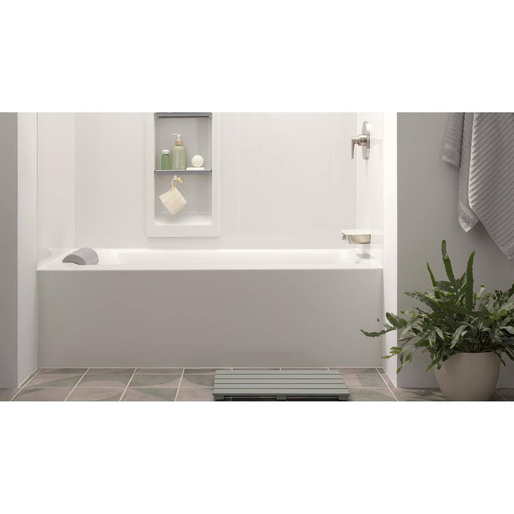 Gray Foam Alcove Bathtub Headrest Pillow