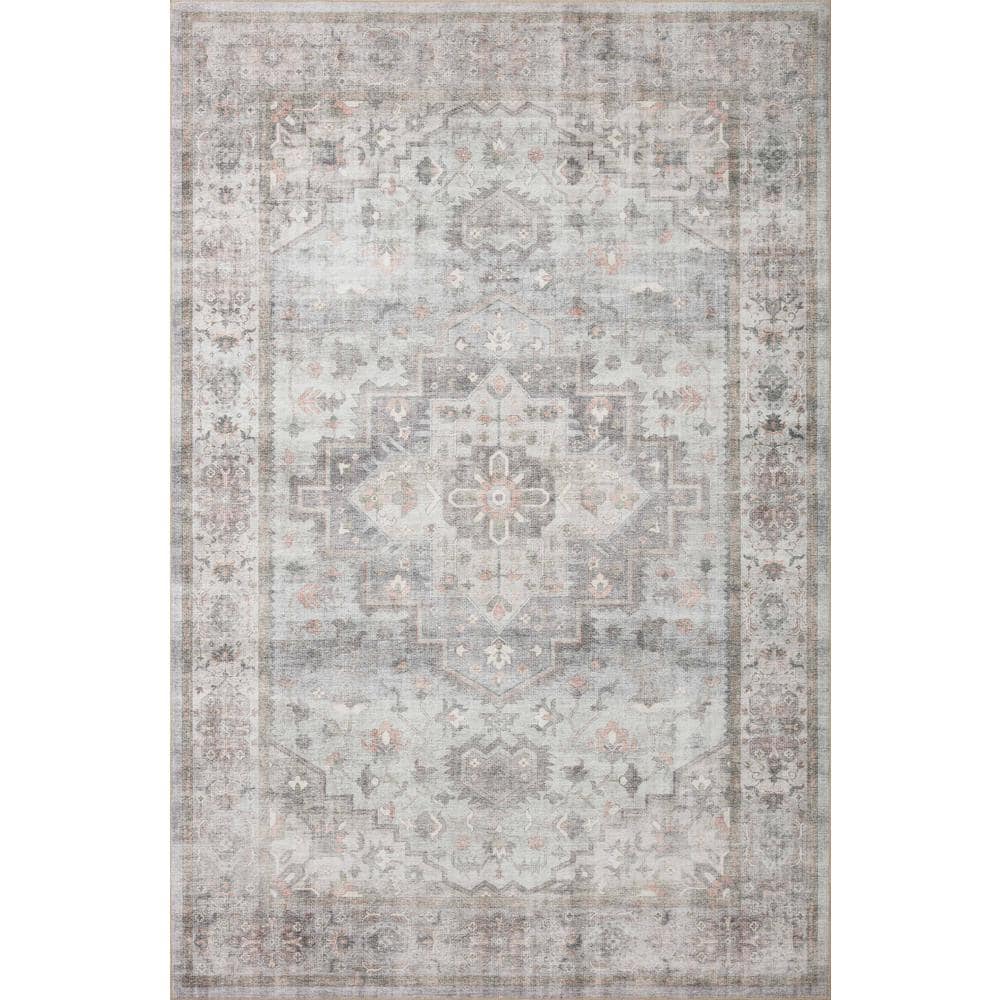 Loloi II Heidi Collection HEI-02 Dove / Blush  Oriental Area Rug 8 -6  x 11 -6