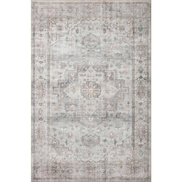LOLOI II Heidi Dove/Blush 1 ft. 6 in. x 1 ft. 6 in. Sample Swatch Bohemian Printed Area Rug
