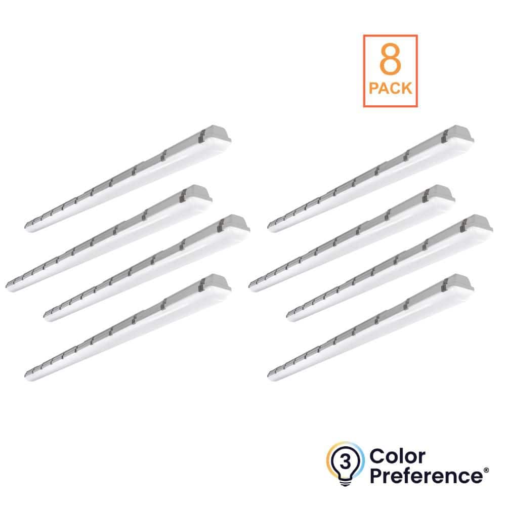 8-Pack Sellado 8 ft. Vapor Tight 7800-11700 Lumen Integrated LED White Wraparound Light Selectable CCT 3500K 4000K 5000K price history on PriceWatchPro