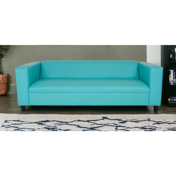 HomeRoots Amelia 84 Rolled Arm Faux Leather Rectangle Sofa in