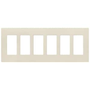 Claro 6 Gang Wall Plate for Decorator/Rocker Switches, Satin, Pumice (SC-6-PM) (1-Pack)