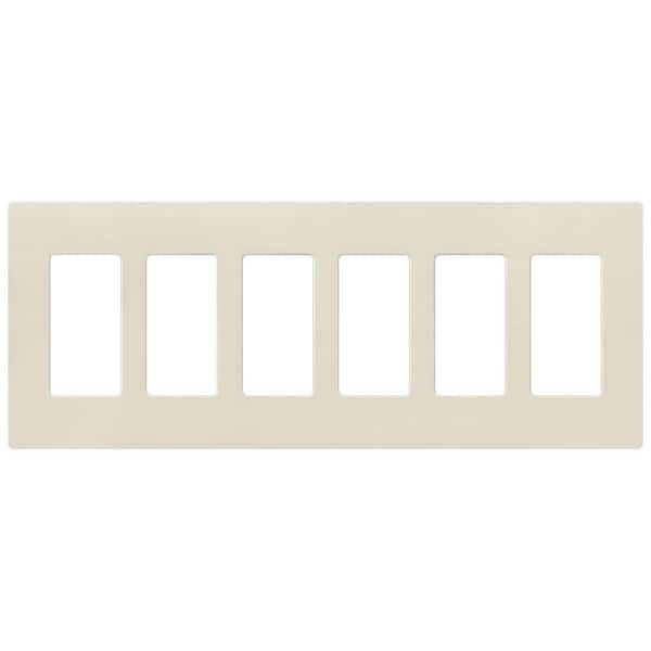 Lutron Claro 6 Gang Wall Plate for Decorator/Rocker Switches, Satin, Pumice (SC-6-PM) (1-Pack)